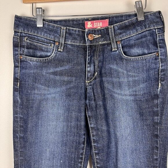 Women’s Star Low Rise Bootcut Blue Jeans 28 x‎ 32 Y2K Grunge 90s - Picture 2 of 9